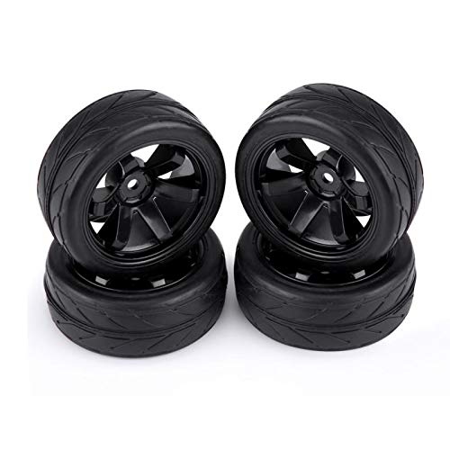 Plplaaoo 4Pcs Rc Tires, Off-Road Vehicle Wheel Rims Rc Crawler Tyre Rubber Tire Wheels For Rc 1:10 Car Part, Rc Car Accessories(6 Holes) #TOP17