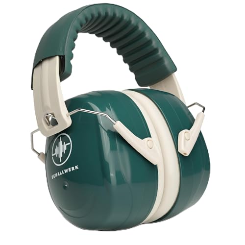 Schallwerk ® Work+ auriculares aislantes ruido – orejeras de tamaño ajustable – amortigua el ruido y protege el oído – ideal en el trabajo – protección auditiva laboral (Forest Green)