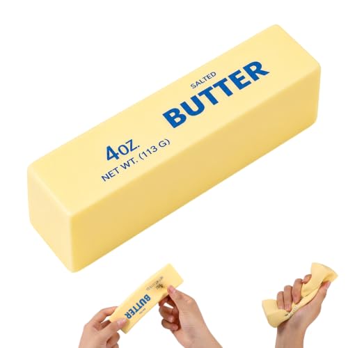 1 pièce Jouet à Presser aux Beurre, Bâtonnet de Beurre Jouet Anti Stress en Matériau PU pour Bureau École Soulagement de Anxiété et Décompression(Jaune Clair)