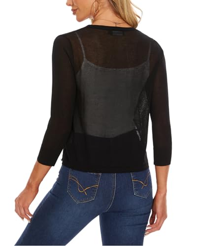 Image of MINTLIMIT Women's Tie Front Cardigan Casual 3 /4 Sleeve Bolero Shrug Knotted Lightweight Sheer Shrug Cardigan Sweater Top
