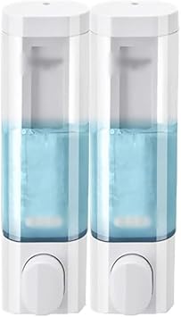 Fashion Soap Dispenser Wall-Mounted Single 300ml/10oz Head Manual Shampoo Hand Disinfectant Bath Liquid Detergent with Lock for Kitchen