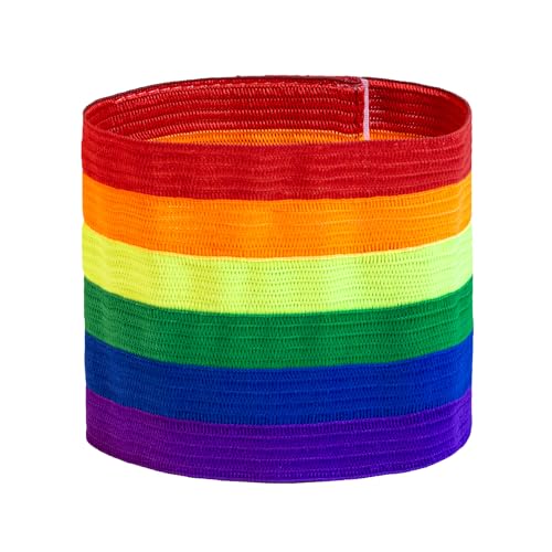 Brassard arc-en-ciel scratch ajustable lot de 5 capitaine équipe multisport
