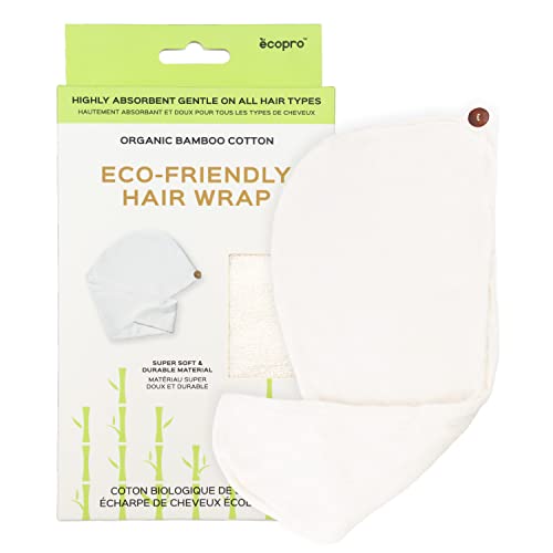 Lindo Ecopro Eco-Friendly Hair Wrap – Bamboo Cotton Hair Drying Turban, Quick-Drying Towel, Super Absorbent, Natural, Ultra Soft, For All Hair Types #TOP23