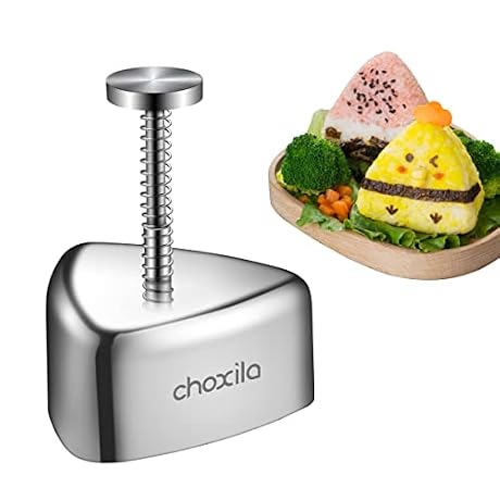 choxila Onigiri Mold, Stainless Steel Rice Ball Mold Sushi Maker, Classic Triangle Spam Musubi Mold for Kids Lunch Bento and Home DIY