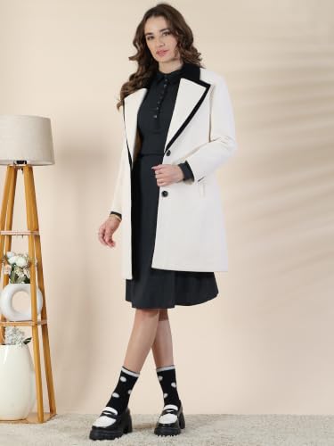 Image of PLAGG Women's Notched Lapel Long Overcoat