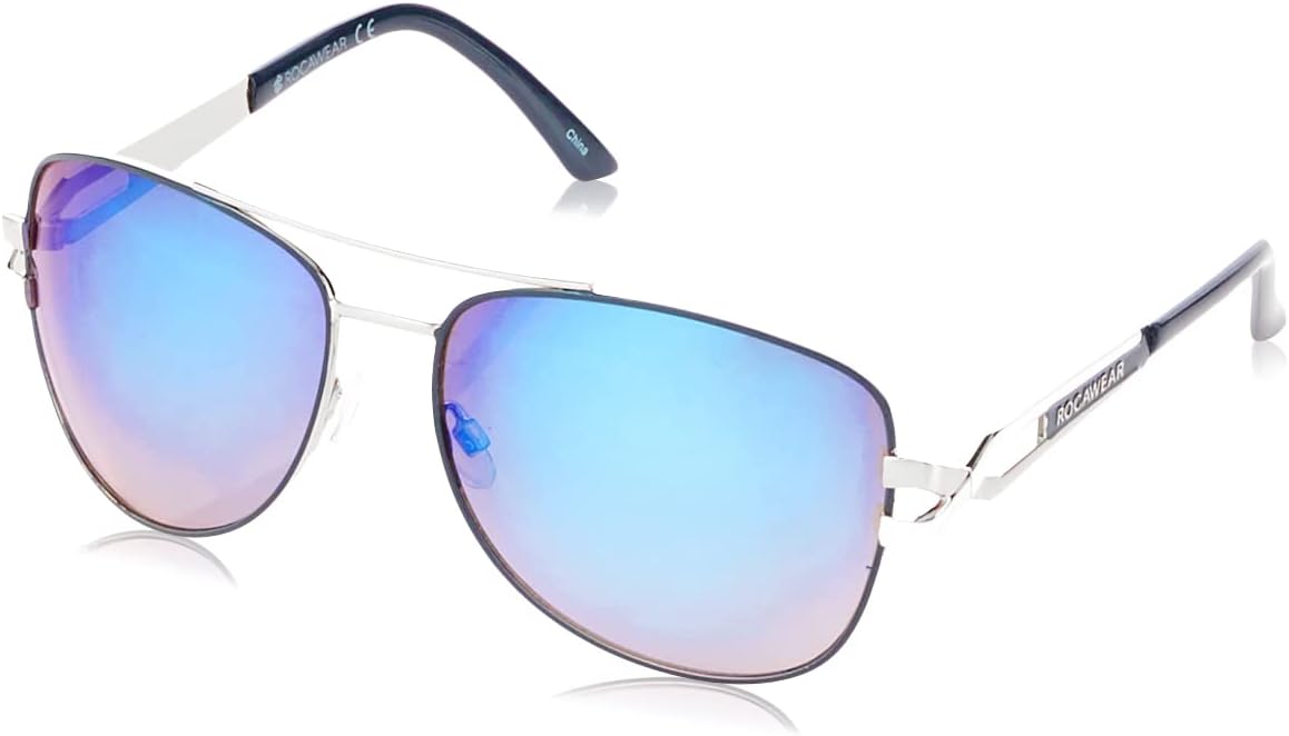 Rocawear womens R3281 Stylish UV Protective Metal Shield Sunglasses Gifts for Women with Flair 80 mm