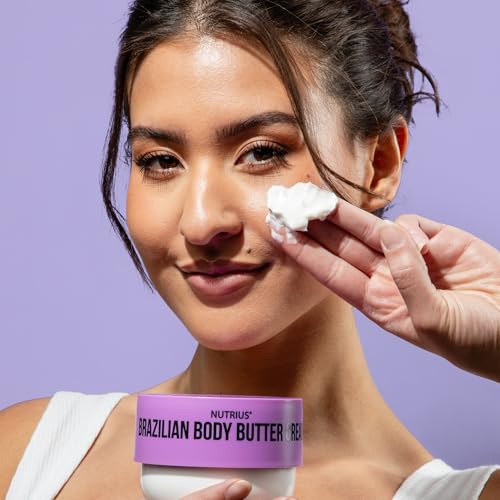 Image of Nutrius Brazilian Body Butter, Botanical Bliss Scent, Hydrating Body Cream with Botanical Extracts & Nourishing Oils, Paraben Free, Vegan, 2 x 6 fl oz