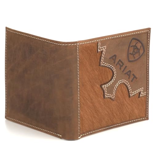 ARIAT Large Bifold Brindle Calf Hair Wallet, Brown2