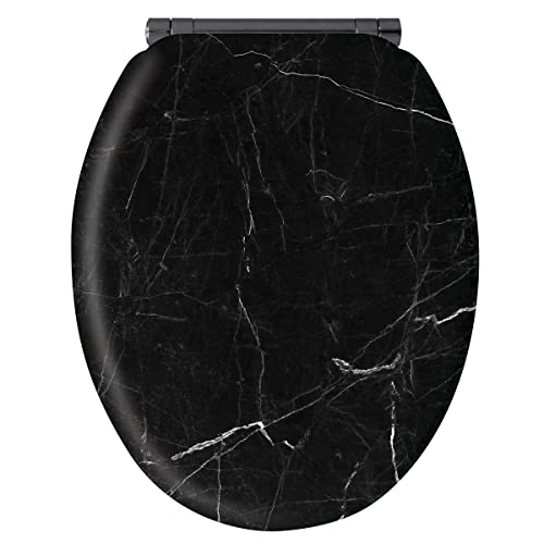 Gelco WC-Sitz, Schwarz, Holz, Marmor, 711484