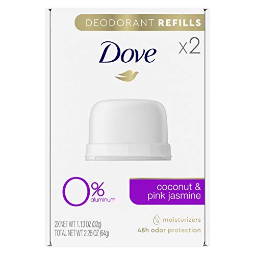 Dove Deodorant Refills Refill Kit 0 Aluminum Coconut + Pink Jasmine Aluminum Free Deodorant oz, 1.13 Ounce