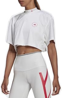 adidas by Stella McCartney Made to BE Remade Crop TEE, White (Medium)