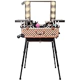 SHANY Studio ToGo Wheeled Trolley Makeup Case & Organizer with Light - ROSE GOLD