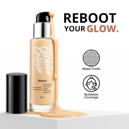 Image of Fashion Colour Light Weight Reboot Foundation | Full Coverage Liquid Foundation | Natural Glossy Finish | Covers Blemishes, Dark Spots & Uneven Skin Tone | Lightweight Long Lasting Makeup | (N05-Sand)