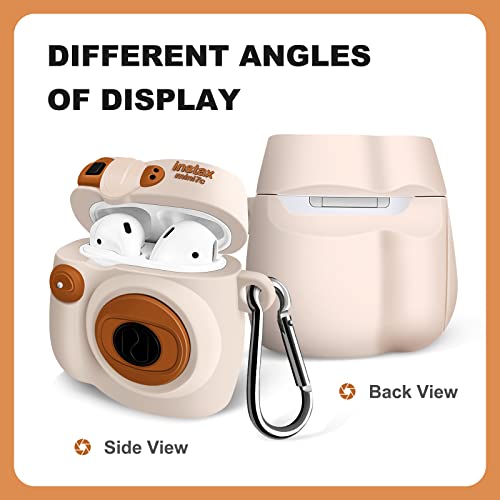 Molova Case For Airpods 1&2 , 3D Fashion Cartoon Stylish Cute Funny Cartoon Camera Anti-Drop Case With Keychain For Women Girls Teens(Cartoon Camera) #TOP5