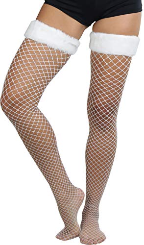Image of ToBeInStyle Women's Vibrant Large Net Fishnet Thigh High Elastic Nylon Novelty Stockings
