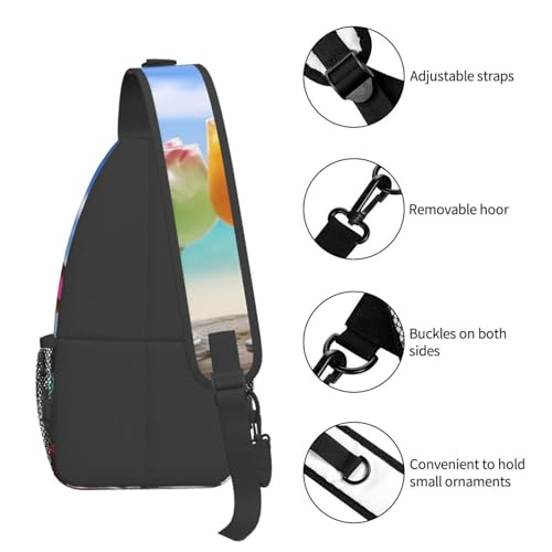 Bolso cruzado diagonal para hombre negro miniatura 5