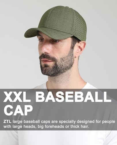 Image of Oversize XL XXL Quick Dry Baseball Cap, Large Performance Snapback Hats, Laser Cut Mesh Ball Cap for Men Big Heads 23.5 inch-26 inch