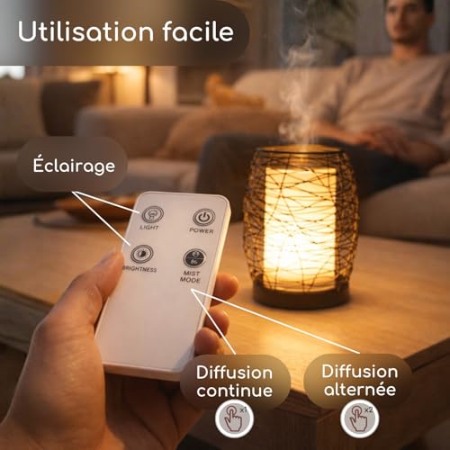 Diffuseur ultrasonique aromathérapie Volupsia avec effet bougie LED - 6