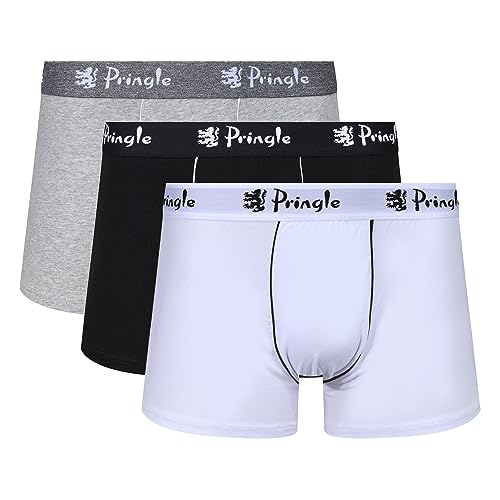 Pringle of Scotland Pringle 3 Pack Trim Detailed Boxers BLACK/GREY/WHITE (Small)