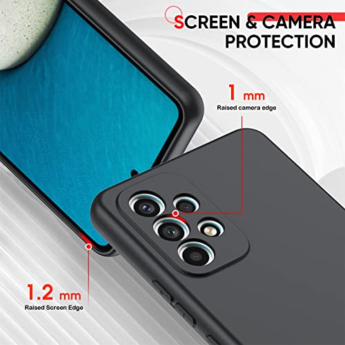 Leyi Galaxy A53 5G Case, Samsung A53 Case With [2 Pack] Tempered Glass Screen Protector, Liquid Silicone Soft Microfiber Liner Cover Case For Samsung A53 5G, Black #TOP4