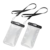 エレコム スマホ 防水ケース 【2個セット】 IPX8 水深10m ネックストラップ付き [ iPhone 14 / 13 / SE など、6.9インチ以下のスマートフォン対応] ブラック P-WPSC04WBK