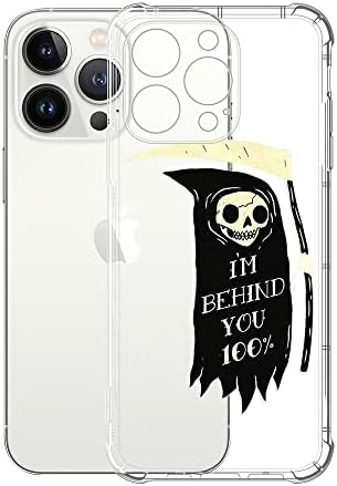 yicomon Compatible with iPhone 14 Pro Case,Clear with Skeleton Death Design Shockproof Silicone Bumpers Four Corner Protection for Apple iPhone 14 Pro