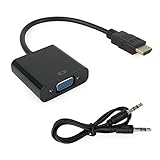 El cable hdmi vga es compatible con una resolución máxima de 720p o 1080p, largo: 25cm, diemensiones: 4,5x4,5x1,5cm, color: negro, perso: 35g, material: plástico.