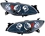 For Mazda 3 Sedan Headlights Lamps Set 2004 2005 2006 2007 2008 2009 Halogen Driver and Passenger Side