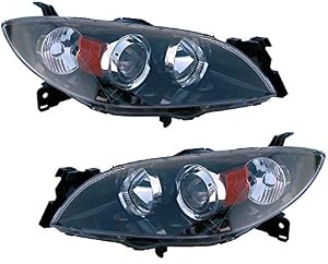 For Mazda 3 Sedan Headlights Lamps Set 2004 2005 2006 2007 2008 2009 Halogen Driver and Passenger Side