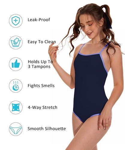 Image of Beautikini Period Swimwear - One Piece Bathing Suit Menstrual Leakproof Swimsuit for Teen Girls and Women