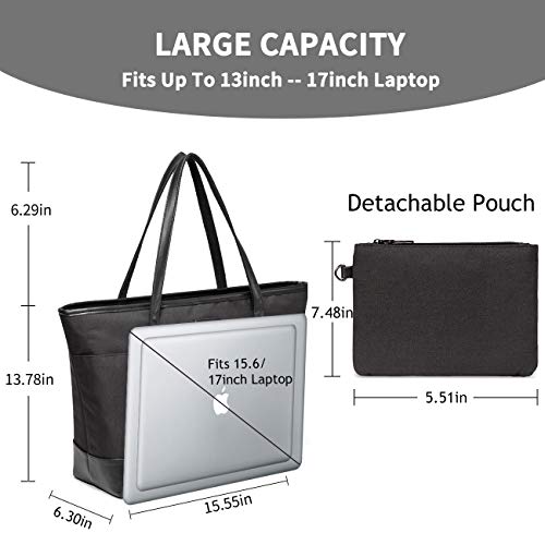 Vaschy Laptop Bag For Women, 15.6-17 Inch Lightweight Water Resistant Travel, Work,Teacher Tote Bag Luggage Strap #TOP1