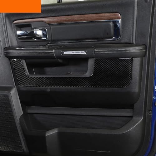 Decoración lateral interior para Dodge RAM 1500 2011 2012 2013, pegatinas de manija de puerta 4