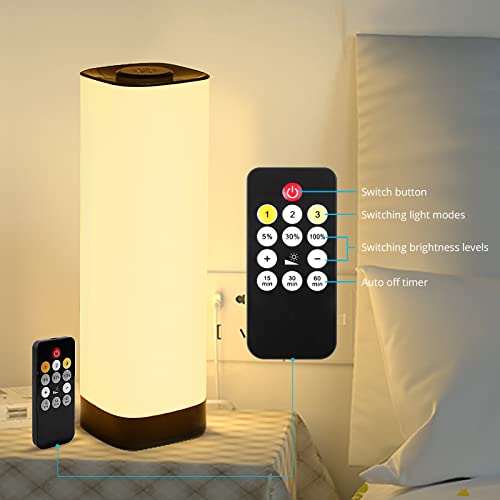 Semlos Led Table Lamp For Bedrooms, Reading Night Light With 3 Colors And 10 Dimmable Brightness, Bedside Lamp Touch With Remote Control, Desk Lamp For Nightstand, Beds And Office #TOP3