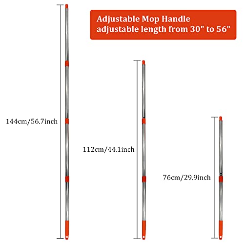 Anboo 4-Section Spin Mop Handle For Easywring Spin Mop Replacement Head Compatible With Triangle Spin Mop Refills #TOP2