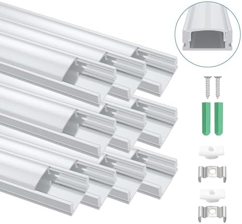 ALLmeter 10pack 3.3ft/1m U Shape LED Diffuser Aluminum Channel with ...