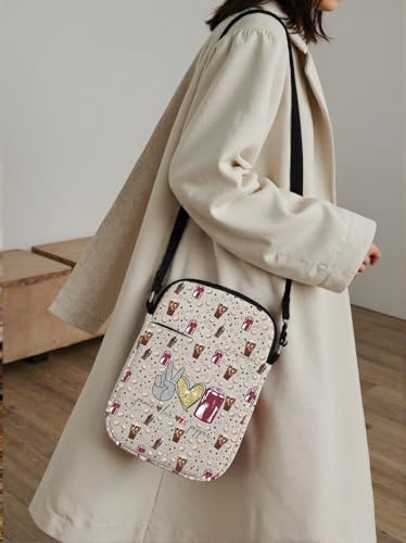 TSOTMO Drinks Merch Gift Soda Gift Drinking Crossbody Bag for Drinks Lovers Soda Lovers (Peace PE cross)4