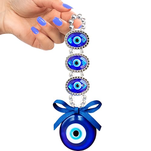 Image of PACKNBUY Multi Eye Evil Eye Wall Hanging Nazar Battu for Home Entrance Main Door Protection Good Luck Turkish Evil Eye Vastu Feng Shui Decor Housewarming Gift (Blue Eyes)