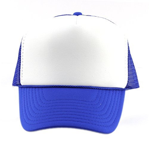 Image of NYFASHION101 Plain Mesh Trucker Hat - Breathable 6-Panel Daily Snapback Cap, Customizable Ideal for DIY Embroidery & Patches