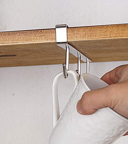 Coffee Mug Holder Mug Hook 304 Stainless Steel ，Mug Hook，Cup Rack Under Shelf,Fit For The Cabinet 0.8" Or Less (1, Primary Color) #TOP4