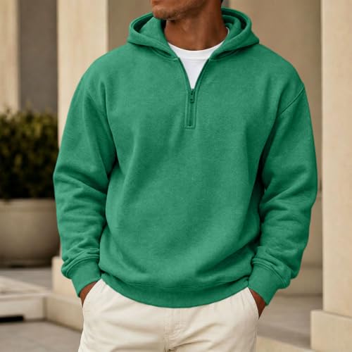 Men Zip Up Hoodie Classic 1/4 Zip Big and Tall Fleece Oversized Hoodies — view 2