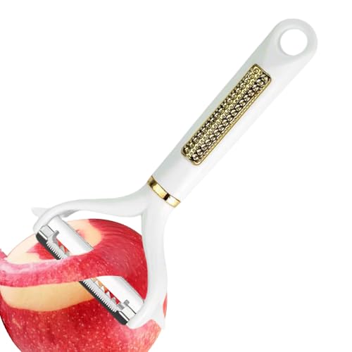 Aoyitaf 野菜ピーラー | 手持ち式多機能ダブルカッター調理器具 | じゃがいも皮むき器,キュウリ フルーツ 家庭用 室内用 家族 男性 女性 大人 向け