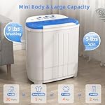 VCJ Portable Washing Machine, Twin Tub Washing Machine Laundry Compact Washer spinner Combo with 14lbs capacity, 9Lbs Washer and 5Lbs Spinner dryer for Apartments RVs and Dorms - Image 3