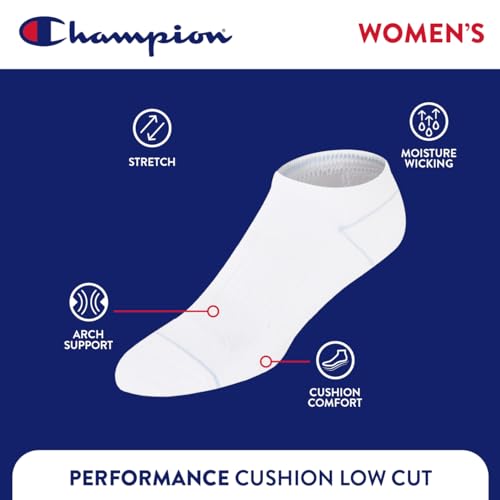 Image of Champion Women's Low Cut Beathable Moisture-Wicking Athletic Socks (6-Pack)