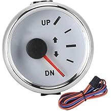 Boat Marine Trim Gauge 52mm/2in UP-DN Boat Gauges Set 0-190ohm Trim Tilt Indicator Red Backlight White Dial Silver Frame