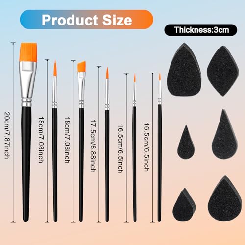 Set de 12 pinceles y esponjas para pintura facial Skrfren miniatura 2