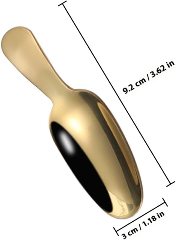 BESPORTBLE 4pcs Stainless Steel Dessert Scoop and Coffee Spoon Set Short Handle Tea Scoop for Loose Tea for Office and Home Use Gold Color
