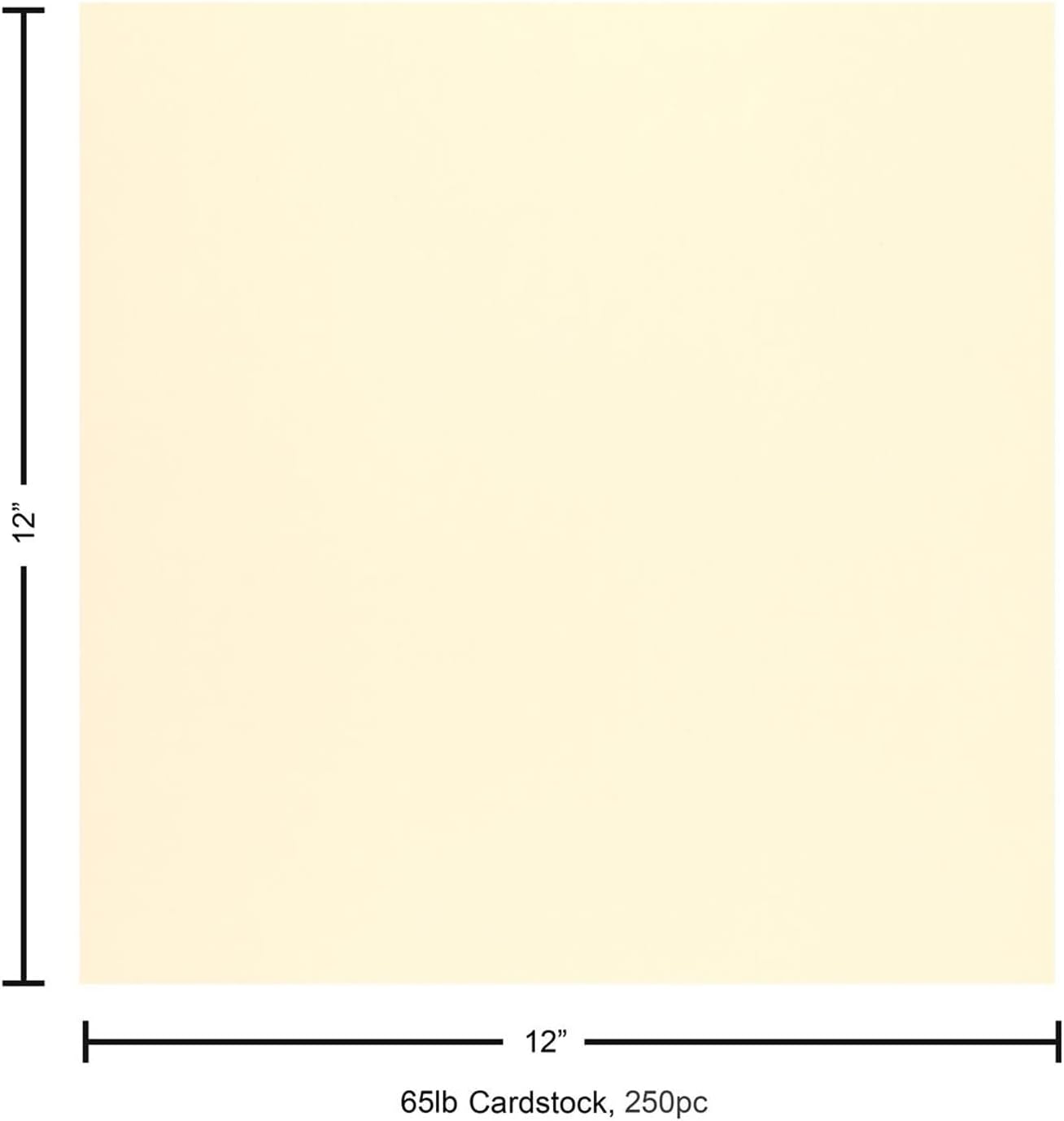PA Paper Accents Smooth Cardstock 12" x 12" Cream, 65lb colored cardstock paper for card making, scrapbooking, printing, quilling and crafts, 250 piece box