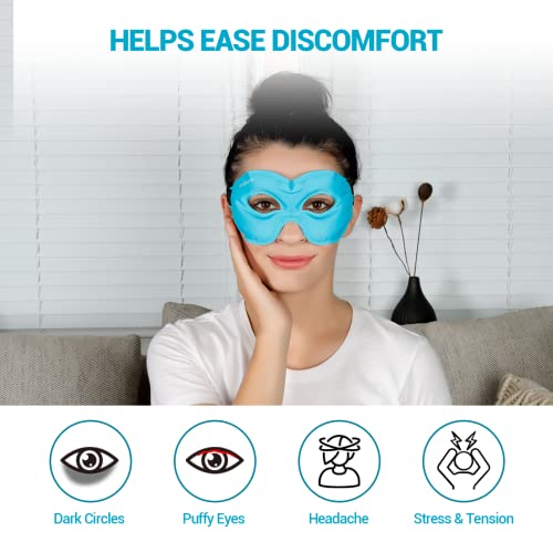 Comfytemp Gel Eye Mask, Ice Pack Eye Masks For Dark Circles And Puffiness, Dry Eyes, Sinus, Migraines, Headache, Reusable Hot And Cold Eye Mask For Sleeping, Pain Relieving, With Adjustable Band #TOP1