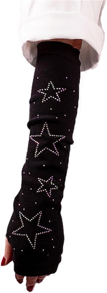 Sup-Coente Arm Warmers Y2k Knitted Fingerless Warm Hole Arm Sleeve for Women