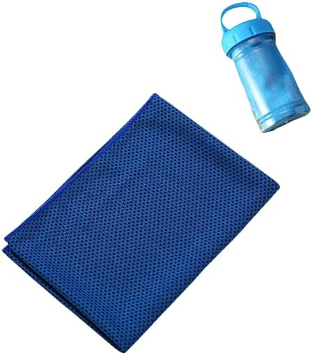 Absorbent Cooling Towel, Cooling Towels for Neck & Face, Heat Relief Cooling, Soft and Breathable Fitness Towel, Sweat Microfiber Towel, for Gym, Yoga, Camping, Running, Fitness (Marine Blau)